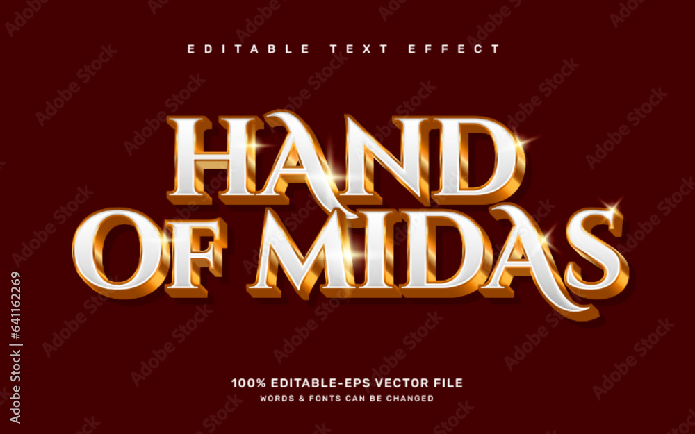 Gold hand of midas editable text effect template