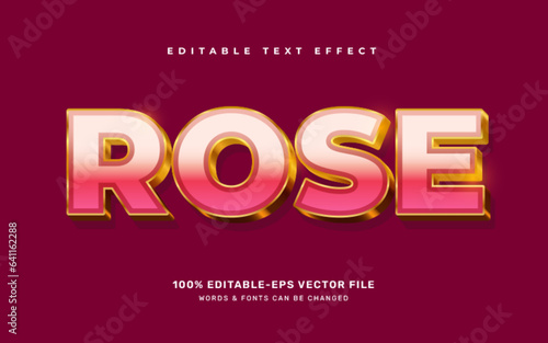 Gold rose editable text effect template