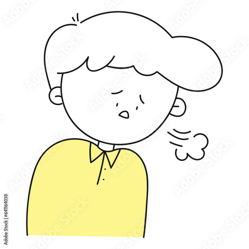 Male teacher sighing
