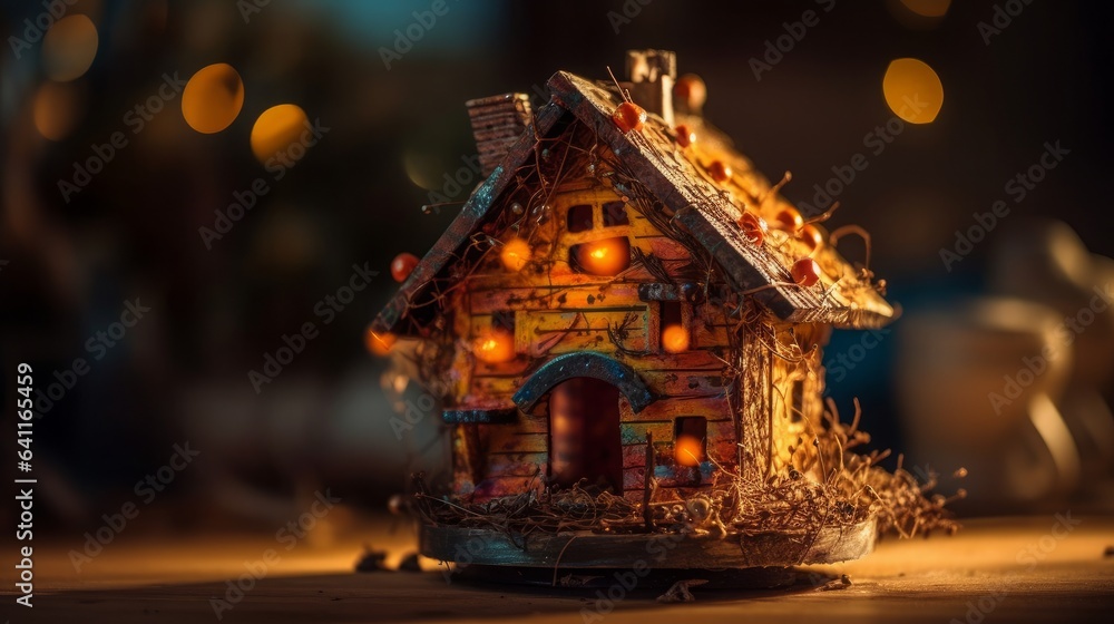 Fototapeta premium Winter Wonderland: Festive Architecture and Charming Townscapes Adorned with Delightful Decorations!, generative AI