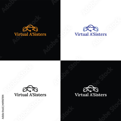 Virtual Assistance logo design design, card, vector, business, illustration, frame, text, label, template, art, concept, decoration, sign, pattern, web, vintage, shape, border, symbol, wallpaper, flow