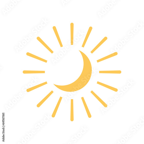 Crescent moon flat illustration