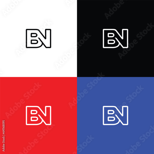 BN Initial letter mark logo design sign, icon, symbol, illustration, day, calendar, element, button, vector, number, date, periodic table, business, atom, 3d, web, time, text, page, paper, design, con