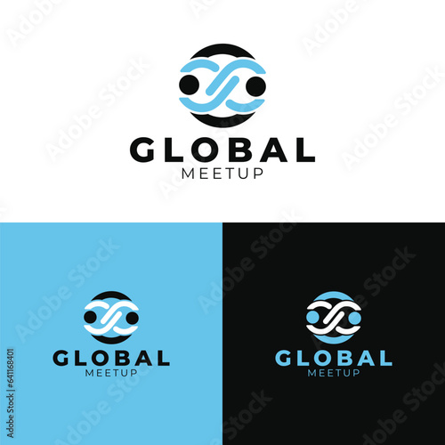 Global meetup logo design logo, icon, vector, design, business, symbol, eye, illustration, sign, company, element, concept, car, funny, web, art, fish, shape, cartoon, template, logotype, people