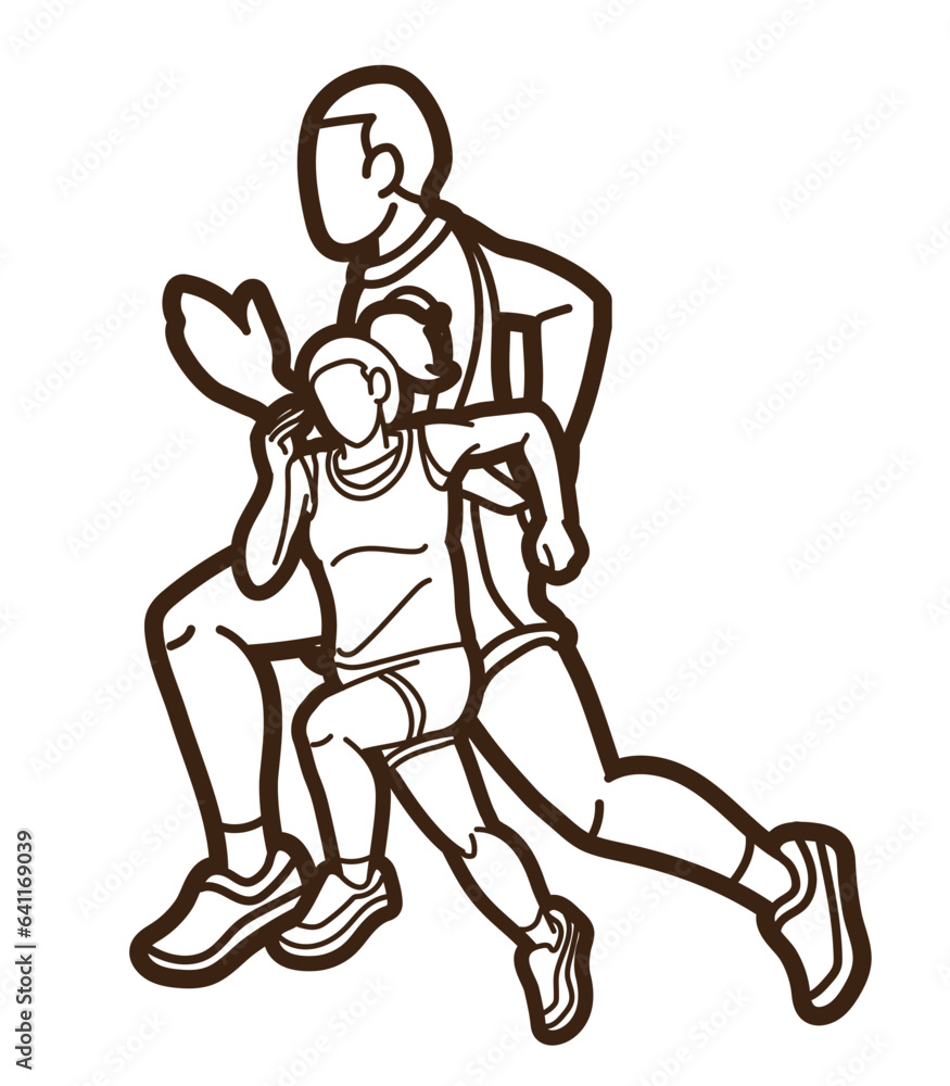 Group of People Running Together Man and Woman Runner Marathon Cartoon Sport Graphic Vector Group of People Running Together Man and Woman Runner Marathon Cartoon Sport Graphic Vector