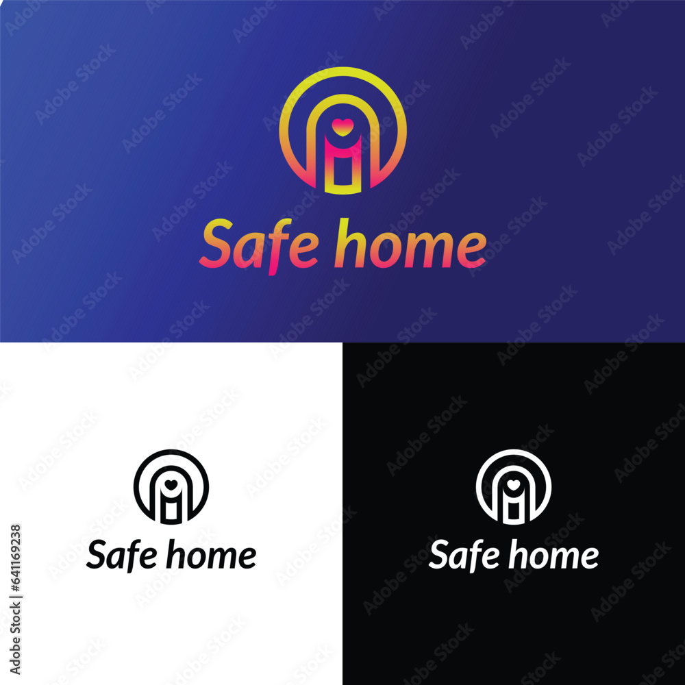 business logo design safe homes minimal logo design, logo, icon, vector, symbol, business, design, web, sign, button, illustration, internet, company, circle, concept, icons, shape, element, brand