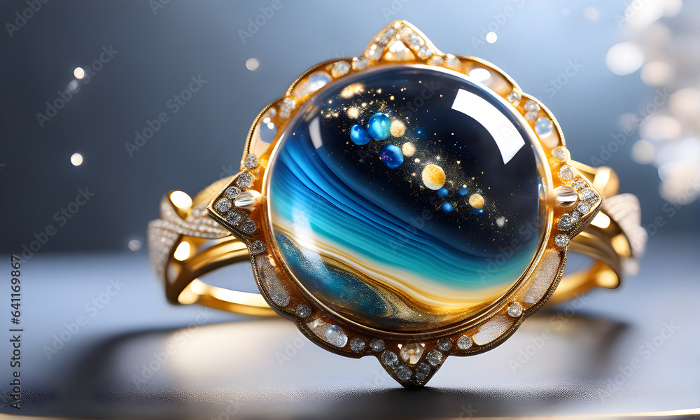 Resin Crafted Art Rings Where Elegance Meets Creativity.(Generative AI)