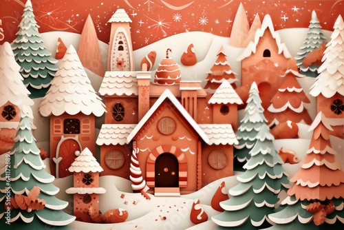 christmas castle in the snow