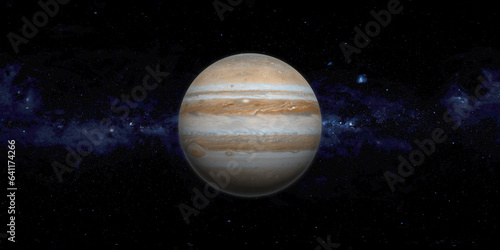 Jupiter and Milky Way Galaxy Background