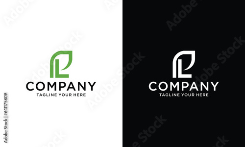 Initial letter PL logo or leaf logo vector design template elements.