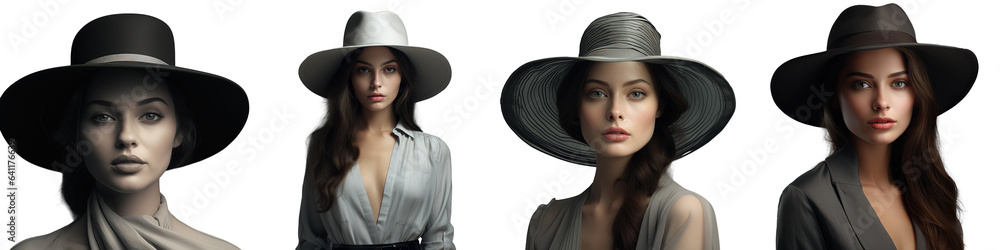 transparent background isolated woman wearing a hat transparent background isolated woman wearing a hat