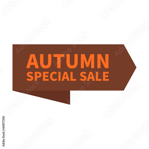 Special Autumn Sale In Brown Orange Rectangle Ribbon Right Arrow Shape For Promotion Advertising Business

