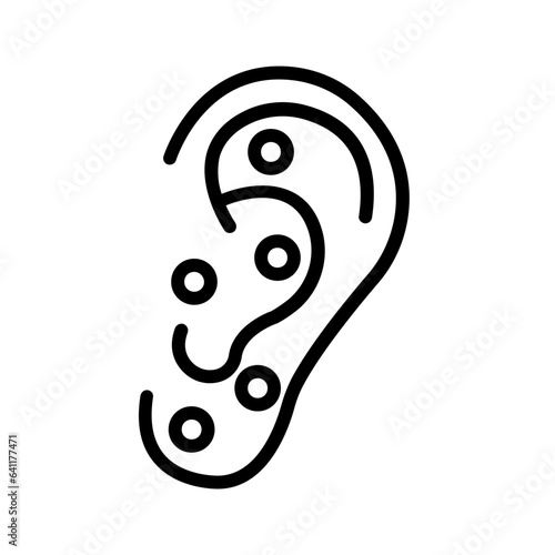 Black line icon for Auriculotherapy