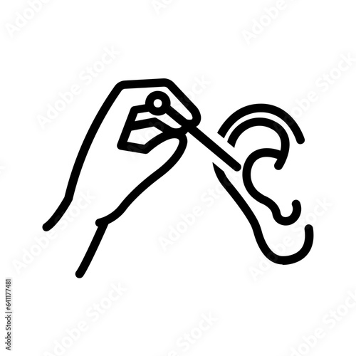 Black line icon for Ear pellets