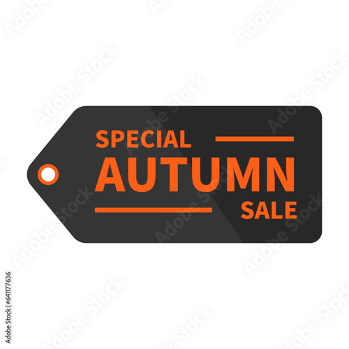 Special Autumn Sale In Orange Black Hanging Tag Shape For Promotion Advertising Business

