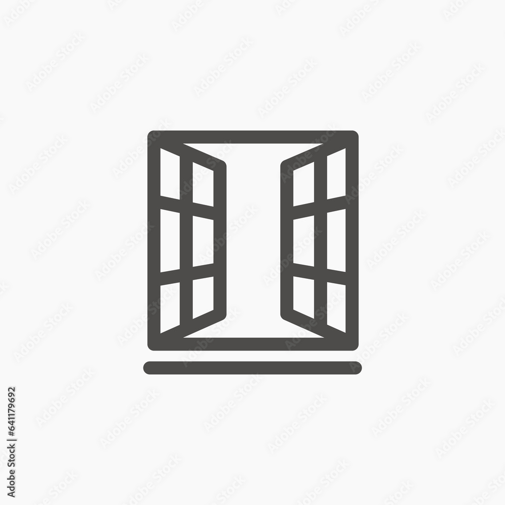 Window line flat icon vector. Premium quality symbol. Vector sign for mobile app and web sites. Window line flat icon vector. Premium quality symbol. Vector sign for mobile app and web sites.