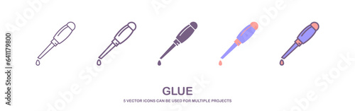 thin line icon putting glue, sealant from a tube. glue icon in trendy style. set of glue icon. vector illustration.