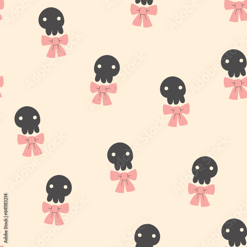 Cute Halloween Seamless Pattern. Soft Halloween with Baby animals. 