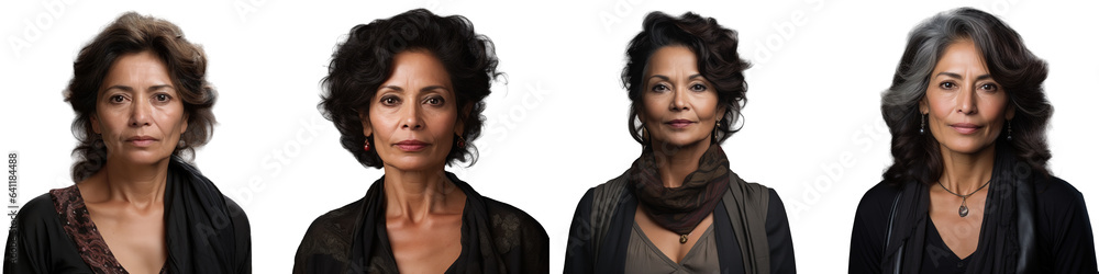 Portrait of a mature Hispanic woman on a transparent background in Latin America s Mexico Portrait of a mature Hispanic woman on a transparent background in Latin America s Mexico