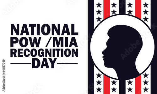 National POW/MIA Recognition Day Vector illustration. Holiday concept. Template for background, banner, card, poster with text inscription. 