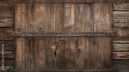 Detailed texture of a weathered, rustic wooden door | generative ai