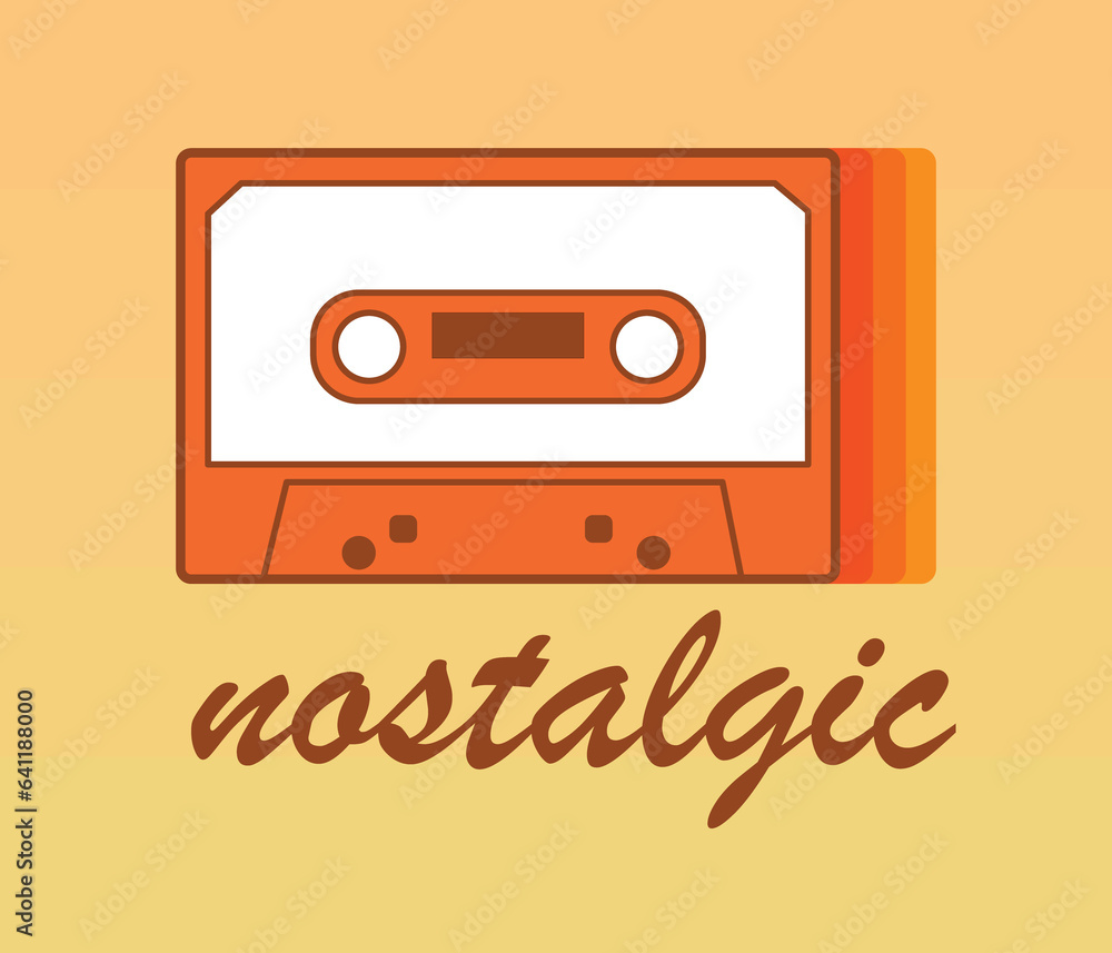 retro music cassette tape design template that evokes nostalgia