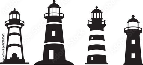Silhouette Lighthouse Vector SVG