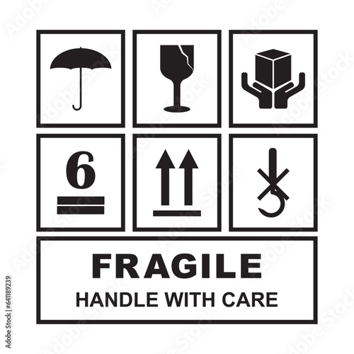 Fragile flat icon