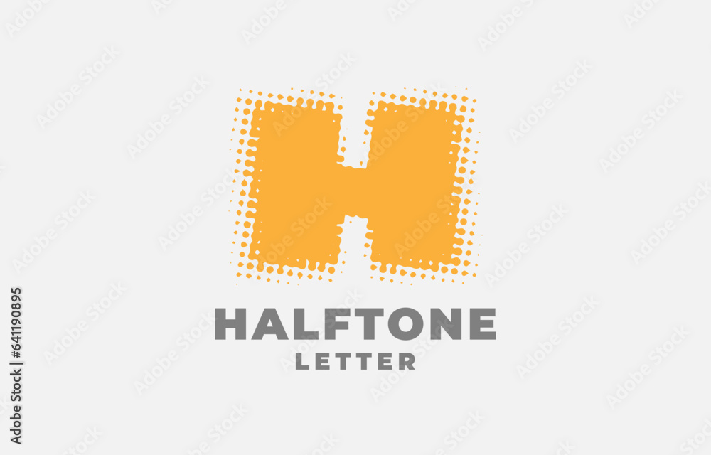 Obraz premium letter H halftone vector logotype design