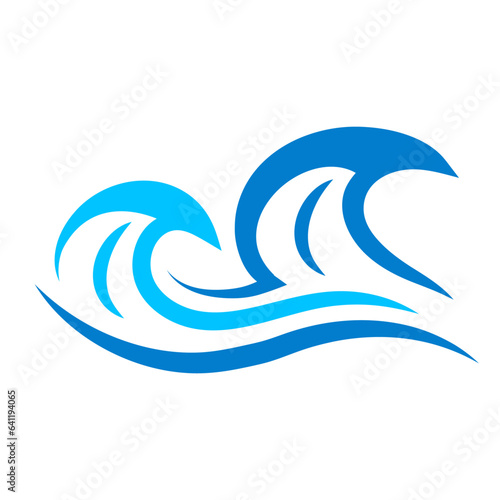 ocean wave logo icon flat vector illustration clipart