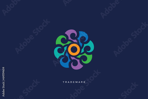 Abstract marketing trading networking vector logo