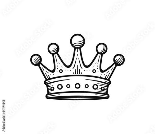 Royal crown isolated king or queen symbol. Vector monarch or emperor headwear, royalty sign

