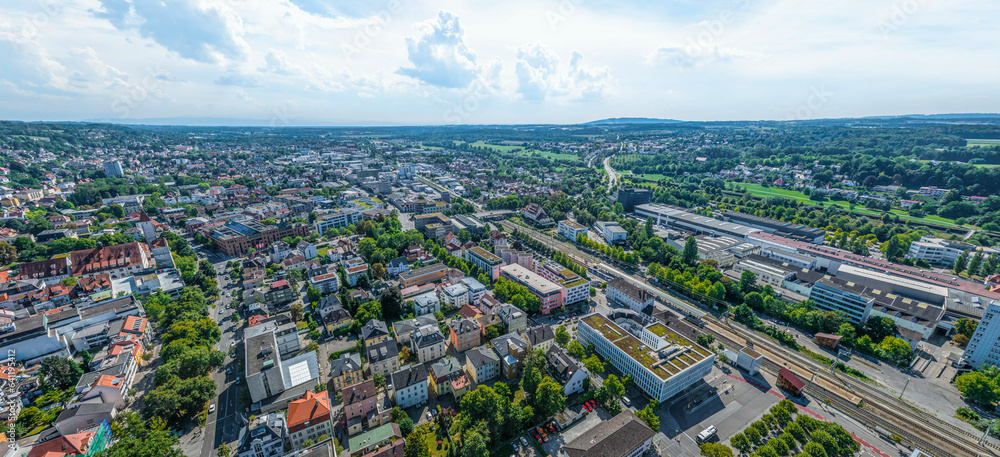 Ravensburg im Luftbild, Panorama-Ausblick auf die südlichen Stadtbezirke