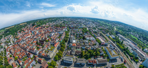 Ravensburg im Luftbild, Panorama-Ausblick auf die südlichen Stadtbezirke im Schussental