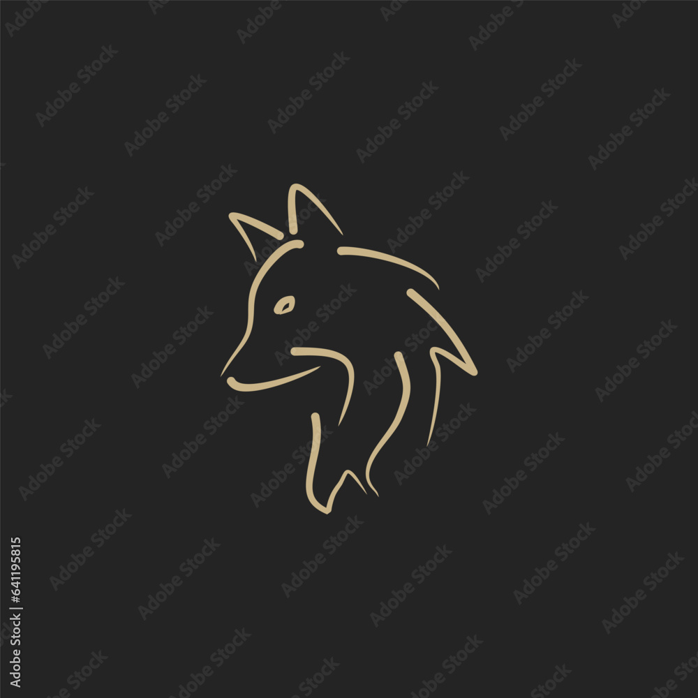 Obraz premium Fox head logo design vector template