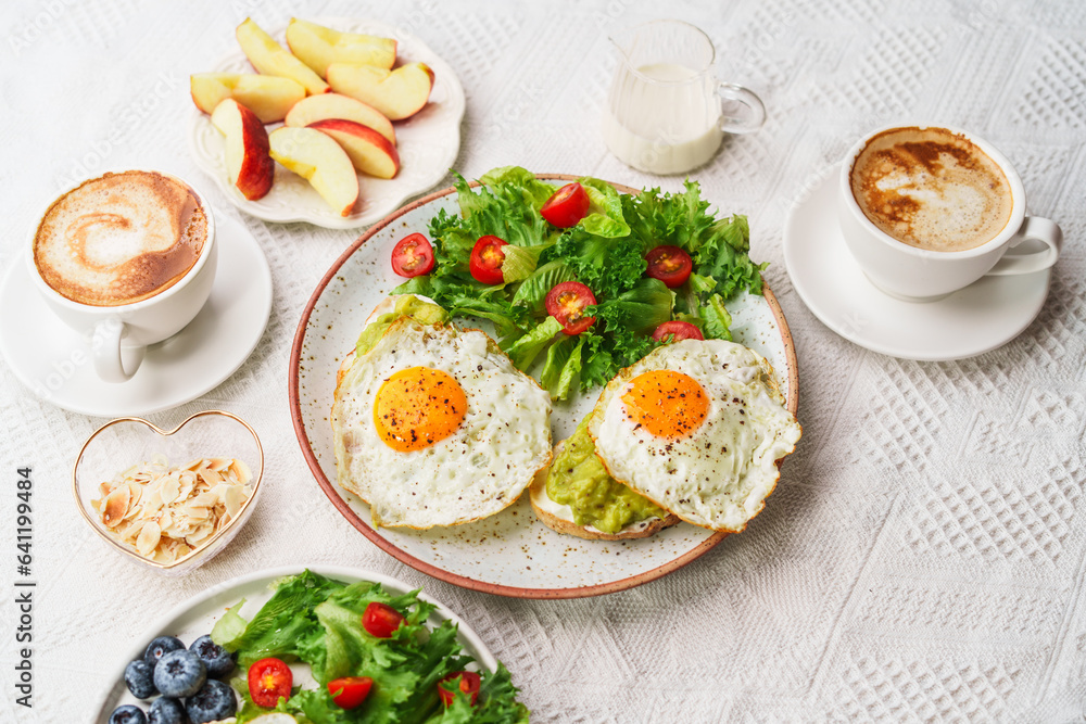 healthy breakfast bread Avocado Fried Egg and Salad healthy breakfast bread Avocado Fried Egg and Salad