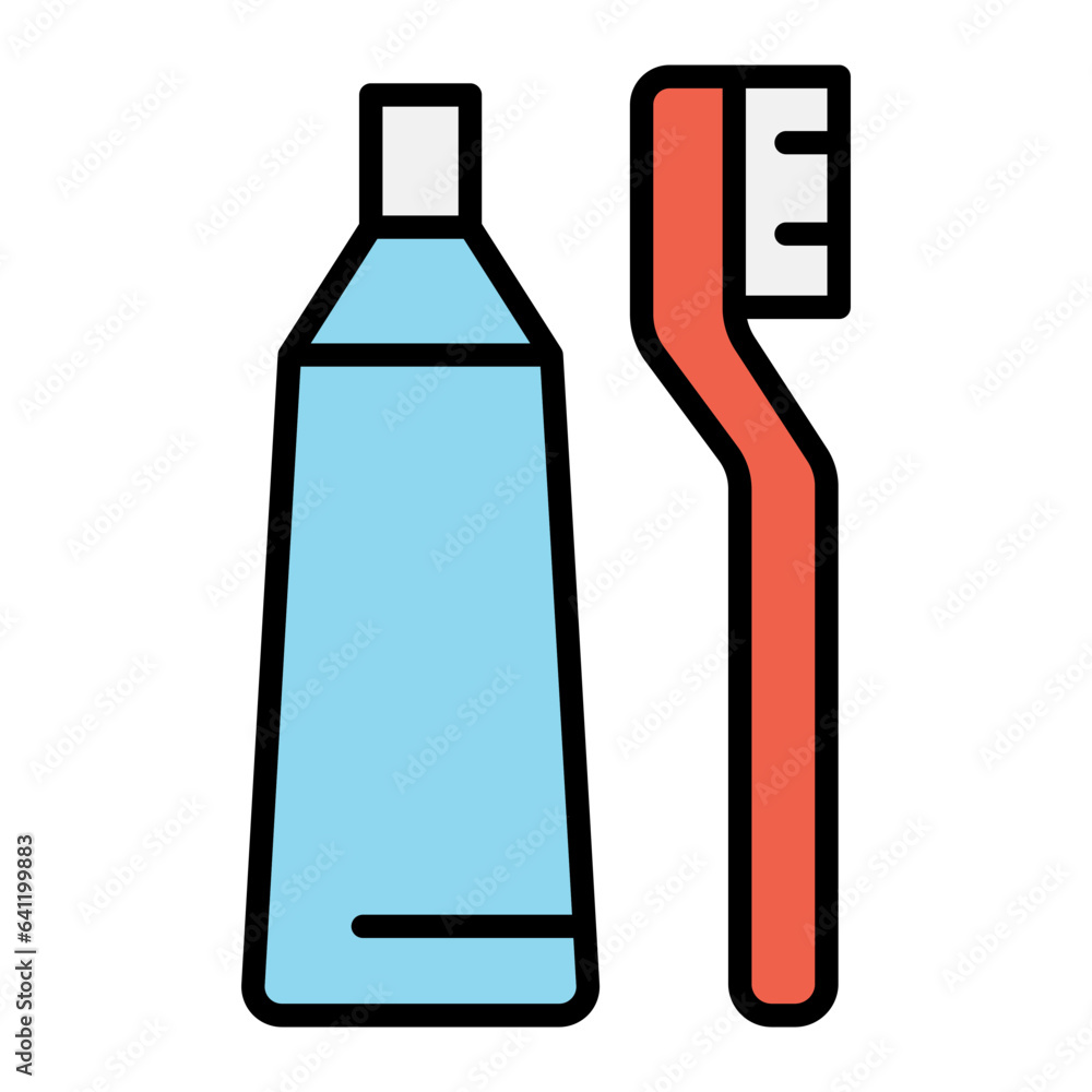 Toothbrush and toothpaste icon Toothbrush and toothpaste icon