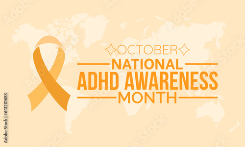 National ADHD Awareness Month Highlights Advocacy, Education, and Compassion for Enhanced Quality of Life and Mental Well-being. Vector Illustration Template.