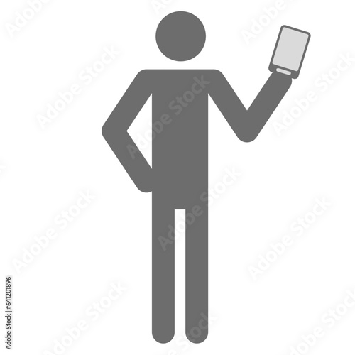 gray color figure with smartphone icon