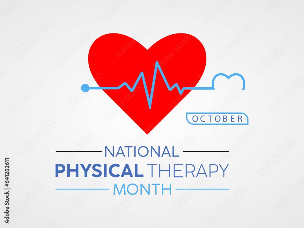National Physical Therapy Month Recognizes Expertise, Rehabilitation, and Holistic Health Practices. Well-Being Vector Illustration Template.