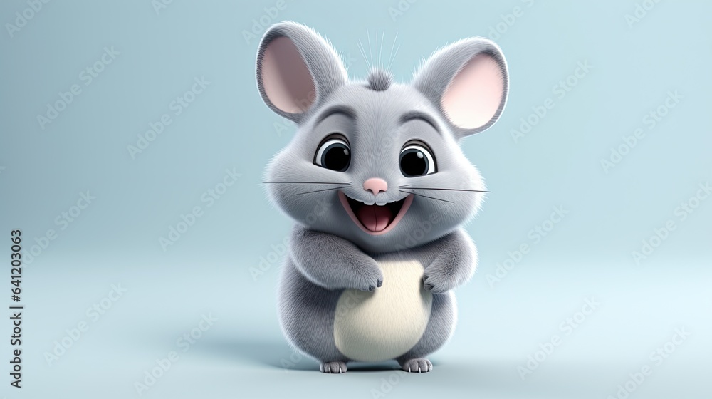Fototapeta premium Cute 3D cartoon Chinchilla character.
