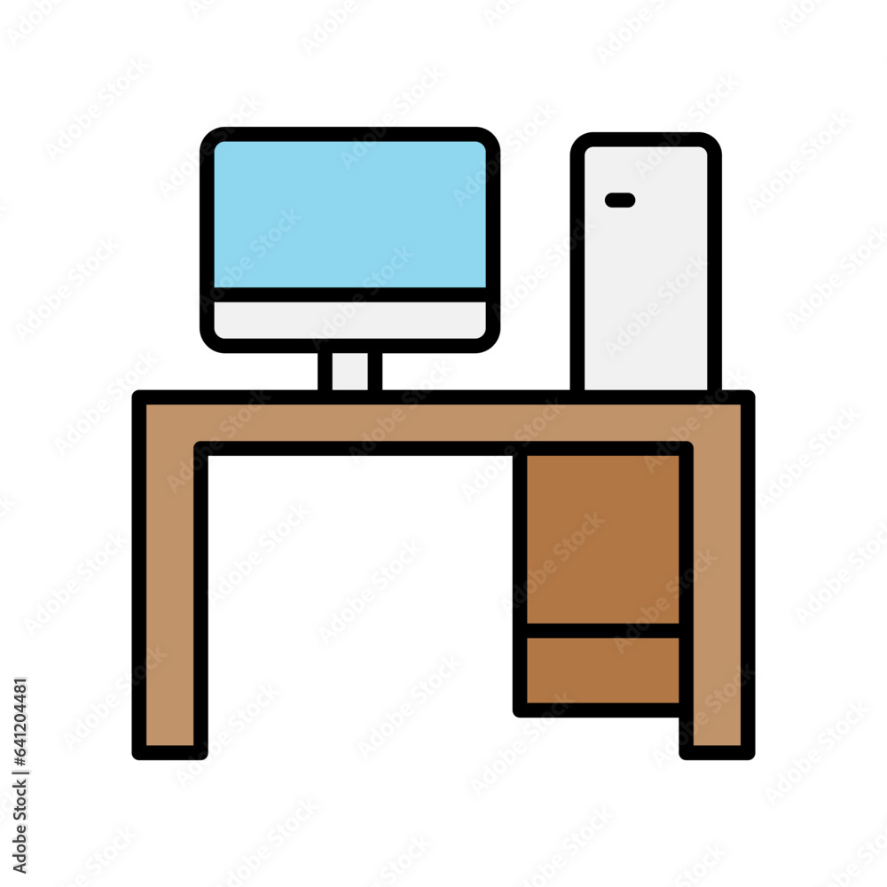 Computer desk icon Computer desk icon