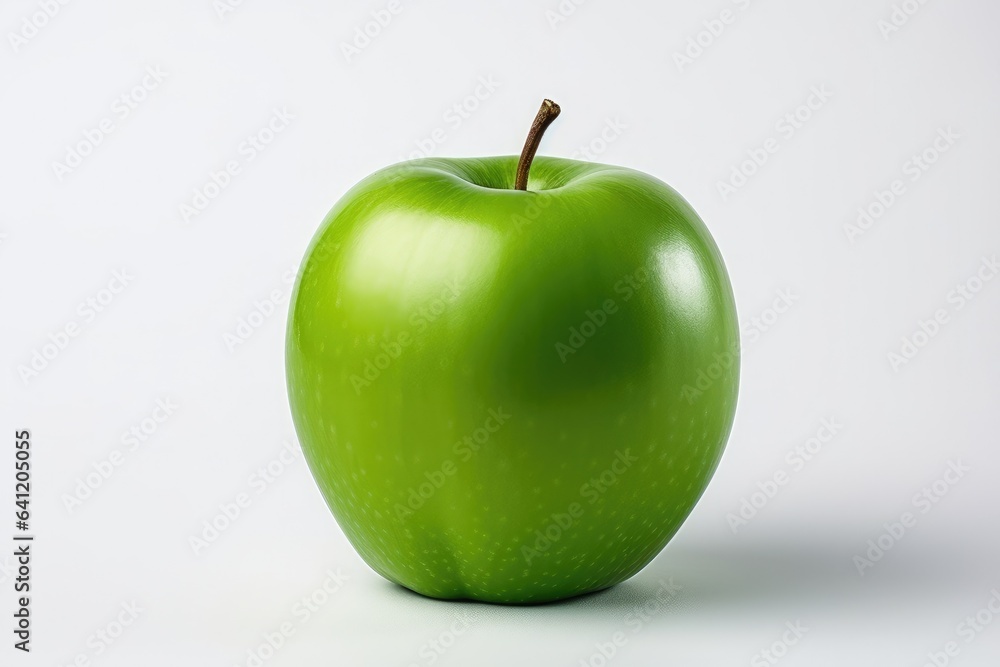 green apple isolated on white background. Fresh organic fruit.