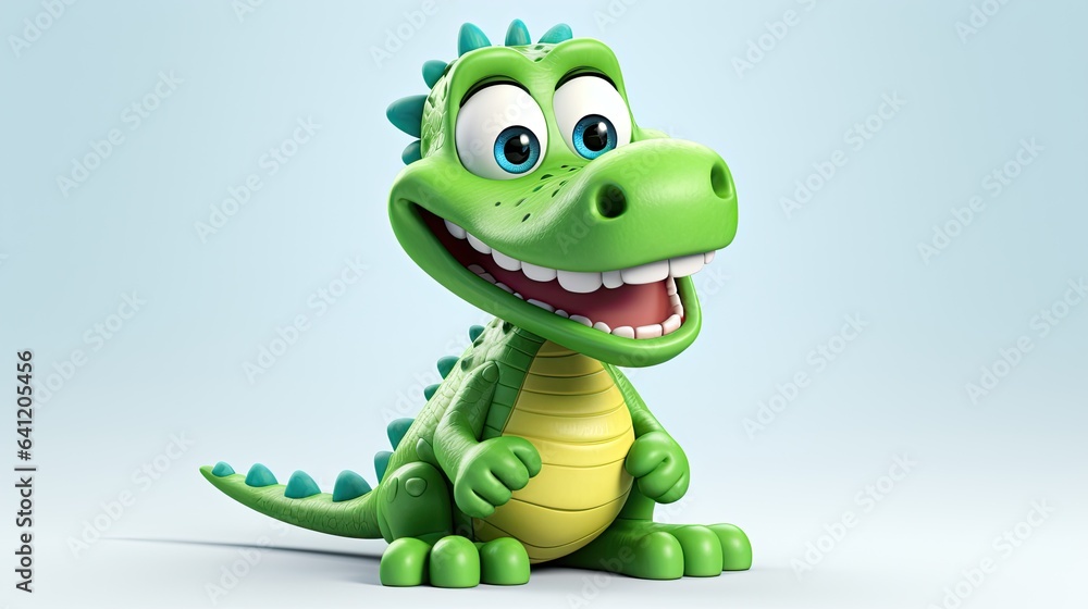 Cute 3D cartoon Crocodile character. Cute 3D cartoon Crocodile character.