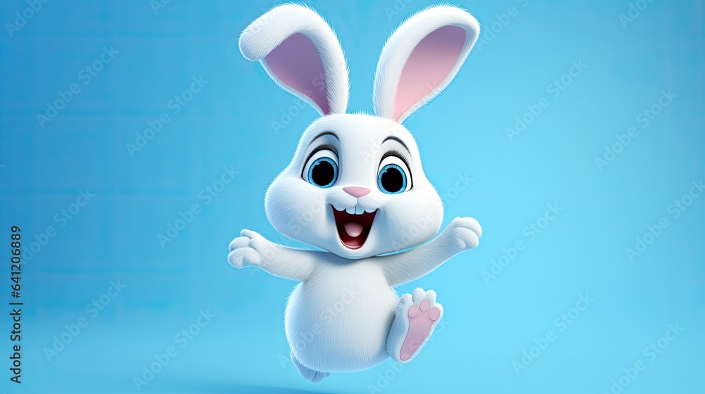 Obraz premium Cute 3D cartoon Rabbit character.