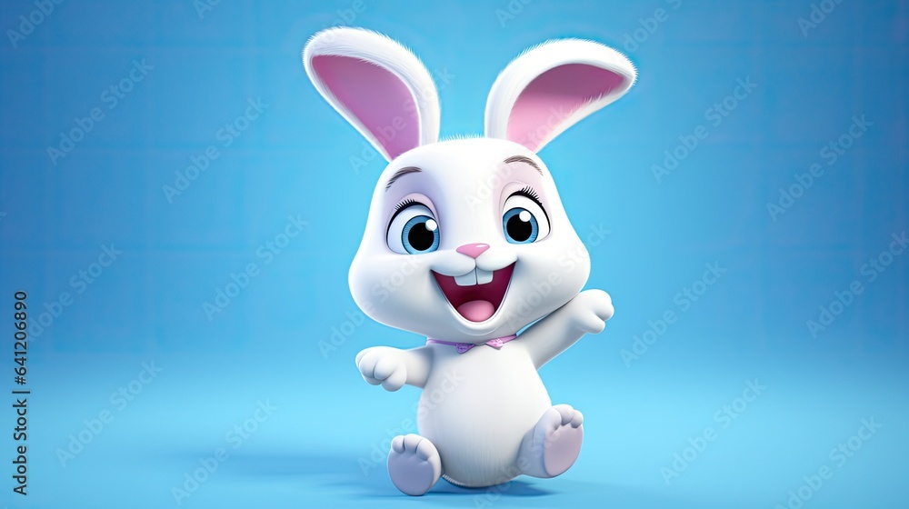 Fototapeta premium Cute 3D cartoon Rabbit character.