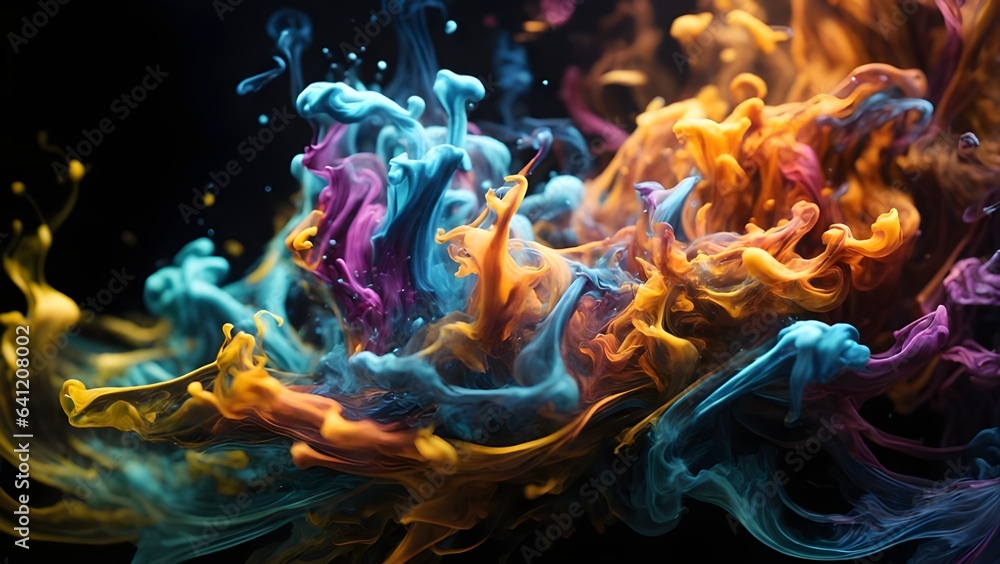 Obraz premium Creative rainbow background with liquid smoke.