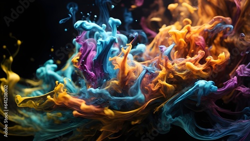 Creative rainbow background with liquid smoke.