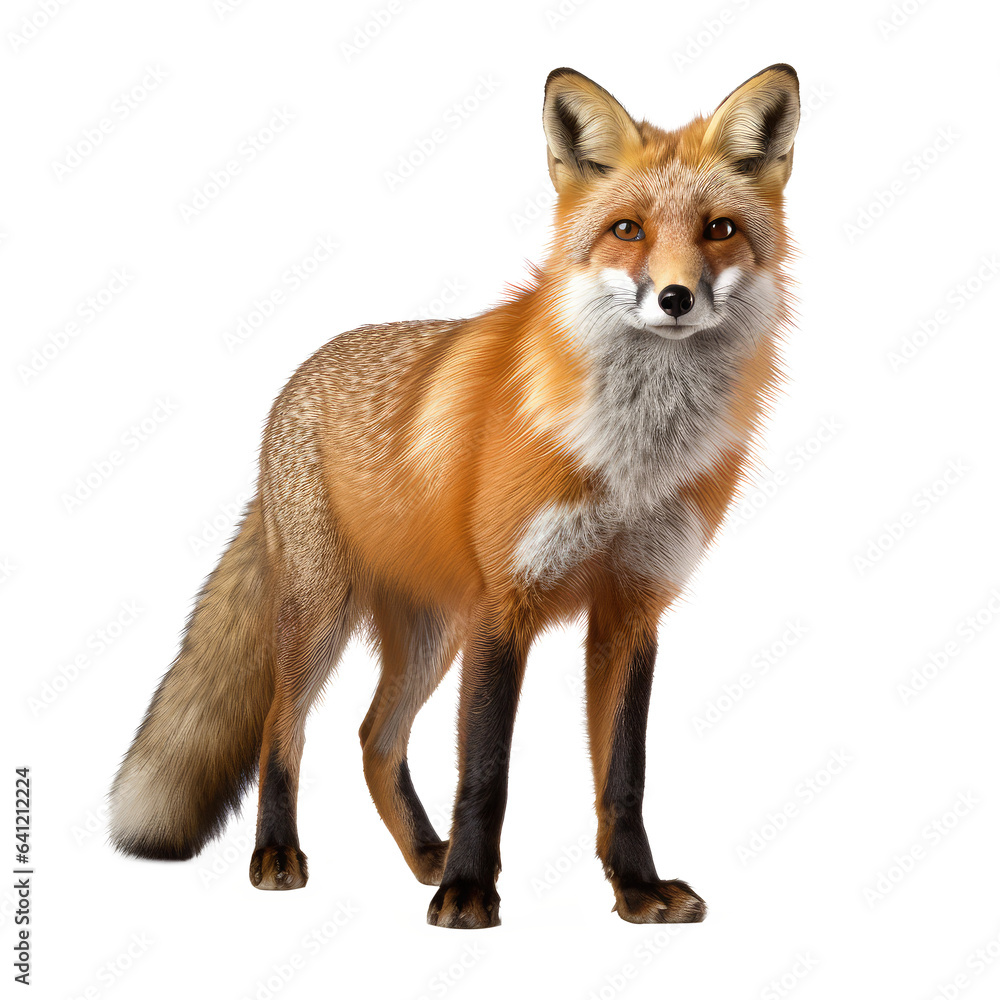 fox looking isolated on white