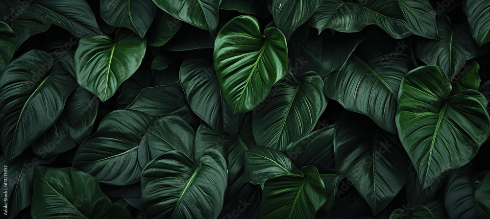 a close up of a bunch of leaves, in the style of dark paradise, photorealistic compositions a close up of a bunch of leaves, in the style of dark paradise, photorealistic compositions